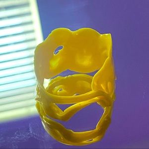 Messy Yellow Bead ring